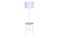 Vloerlamp DKD Home Decor Wit Bruin Polyester Metaal Pijnboom (40 x 65 x 152 cm) - thumbnail