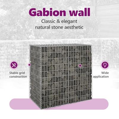VidaXL Schanskorfmuur met deksels 100x60x100 cm gegalvaniseerd staal