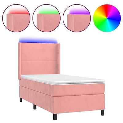Boxspring met matras en LED fluweel roze 80x200 cm
