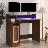 Bureau met LED-verlichting 97x45x90 cm hout bruin eikenkleur - thumbnail