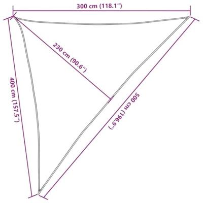 Zonnezeil 160 g/m driehoekig 3x4x5 m HDPE lichtgrijs Zonnezeil 160 g/m driehoekig 3x4x5 m HDPE lichtgrijs