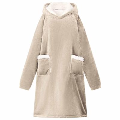 Deken hoodie Beige s Fleece en Flanel