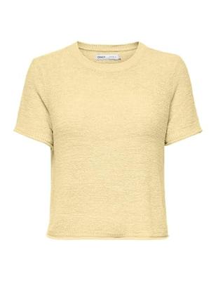 Only Onlsunny S/s Pullover Knt Noos Trui Korte Mouw Double Cream