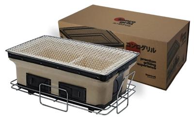 Japanse Konro Grill met Net en Basis - 41 x 24 x 17 cm