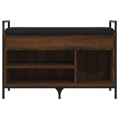 Schoenenbank 85,5x32x57,5 cm bewerkt hout bruineikenkleurig Schoenenbank 85,5x32x57,5 cm bewerkt hout bruineikenkleurig