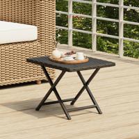 Tafel inklapbaar 45x35x32 cm poly rattan zwart - thumbnail