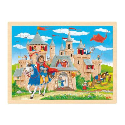 Goki houten legpuzzel ridderkasteel, 96st. Goki houten legpuzzel ridderkasteel, 96st.