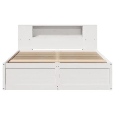 Bedframe zonder matras massief grenenhout wit 160x200 cm