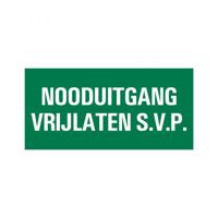 Bord Nooduitgang vrijlaten - 150x300 mm. - thumbnail