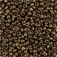 Creativ Company Rocailles, d 3 mm, afm 8/0, gatgrootte 0,6-1,0 mm, brons, 25 gr/ 1 doos - thumbnail