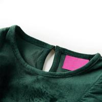 Kinderblouse met ruches 140 donkergroen - thumbnail