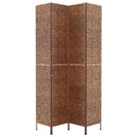 Kamerscherm met 4 panelen 163x180 cm waterhyacint bruin - thumbnail