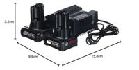 Bosch Professional GAL 12V-40 +2x GBA 6.0Ah 1600A01B20 Accu en acculader voor gereedschap 12 V 6 Ah Li-ion - thumbnail