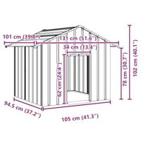 Hondenhok met dak 131x101x102 cm gegalvaniseerd staal - thumbnail