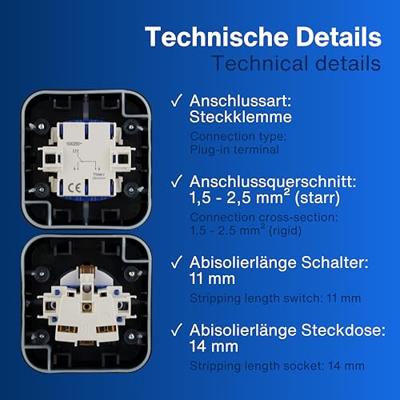 REV 0004860400 Schakel-/stopcontact combinatie Compleet AquaStorm Lichtgrijs, Zwart 1 stuk(s) REV 0004860400 Schakel-/stopcontact combinatie Compleet AquaStorm Lichtgrijs, Zwart 1 stuk(s)