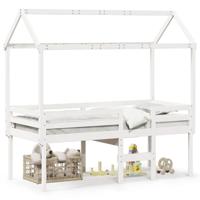 Hoogslaper met dak massief grenenhout wit 90x200 cm - thumbnail