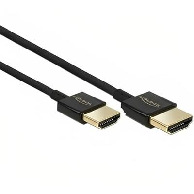 Delock 84772 HDMI-kabel HDMI Aansluitkabel HDMI-A-stekker, HDMI-A-stekker 1.50 m Zwart 4K UHD, Vergulde steekcontacten