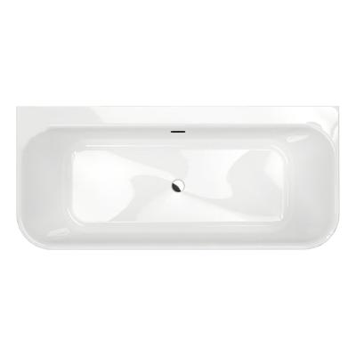 Half-vrijstaand bad Xenz Taylor | 180x80 cm | Incl.Badafvoer-Zwart mat | Sleuf overloop | Acryl | Glans wit Half-vrijstaand bad Xenz Taylor | 180x80 cm | Incl.Badafvoer-Zwart mat | Sleuf overloop | Acryl | Glans wit