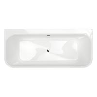 Half-vrijstaand bad Xenz Taylor | 180x80 cm | Incl.Badafvoer-Zwart mat | Sleuf overloop | Acryl | Glans wit - thumbnail