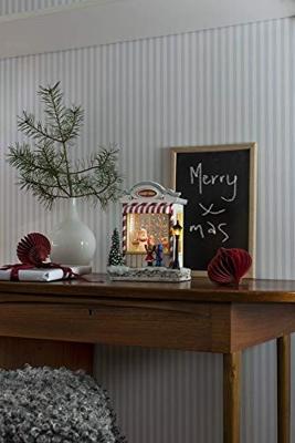 Konstsmide 4369-000 LED-decor Snoepwinkel Warmwit LED Wit Besneeuwd, Watergevuld, Timer, Schakelaar