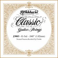 D&apos;Addario J3003 Rectified Classical Guitar Single String Voor klassieke gitaar, Normal Tension, 3rd String - thumbnail