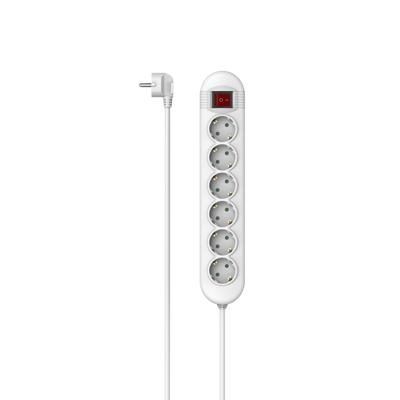 Hama Stekkerdoos, 6-voudig, schakelaar, opt. schakelaarpositie, 1,4 m Kabel Wit