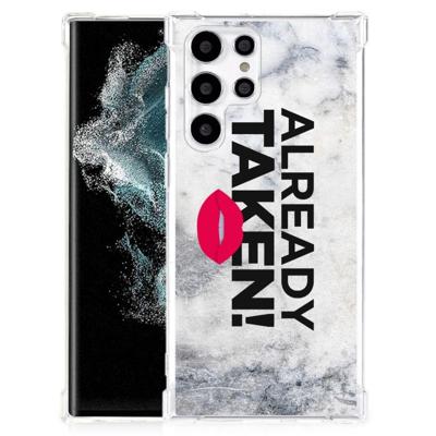 Samsung Galaxy S22 Ultra Telefoonhoesje met tekst Already Taken White Samsung Galaxy S22 Ultra Telefoonhoesje met tekst Already Taken White