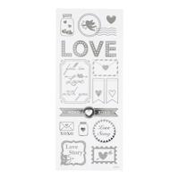 Creativ Company Stickers zilver love, 1 vel - thumbnail