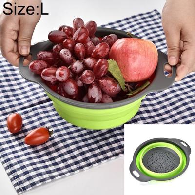 Creatieve vouwen groenten fruit opslag mand organisator drain mand L grootte: 29.5 * 23.5 * 10cm (groen)