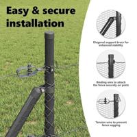 VidaXL Afrasteringspaal grijs 25 x 0,5 m (25 mm gaas) staal - thumbnail