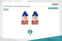 Digitus DK-1644-100-B-5 RJ45 Netwerkkabel, patchkabel CAT 6 S/FTP 10.00 m Blauw Folie afscherming, Afscherming totaal, Afgeschermd, Halogeenvrij, Simplex, - thumbnail
