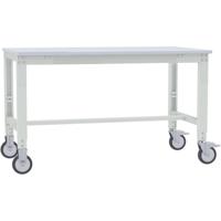 Manuflex AU7391.7035 Werktafel universele speciale mobiel met melamine schijf, bxdxh = 1750 x 1000 x 752-972 mm Grijs-wit (RAL 7035) - thumbnail