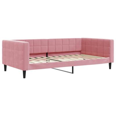 Slaapbank 100x200 cm fluweel roze