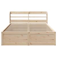 Bedframe met hoofdbord massief grenenhout 150x200 cm - thumbnail