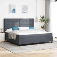 Boxspringbed met matras Donkergrijs 200 x 200 cm Fluweel - thumbnail