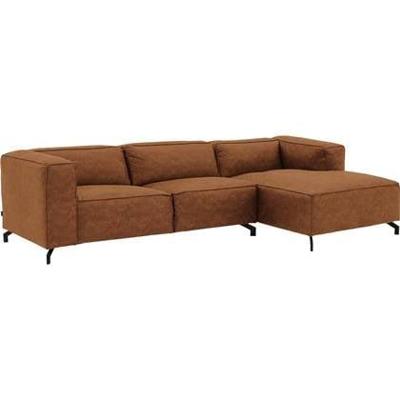 Goossens Bank Calvin cognac, micro leer, 3-zits, modern design