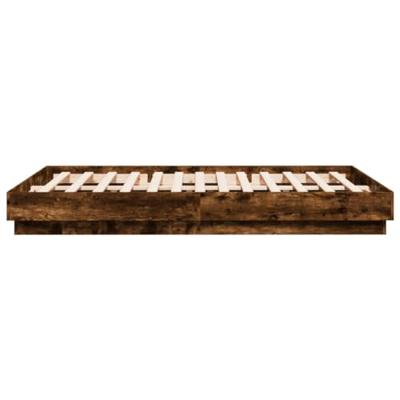 Bedframe met LED-verlichting gerookt eikenkleurig 140x200 cm