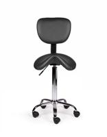 Zadelkruk office rugleuning medium harde wielen zw - thumbnail