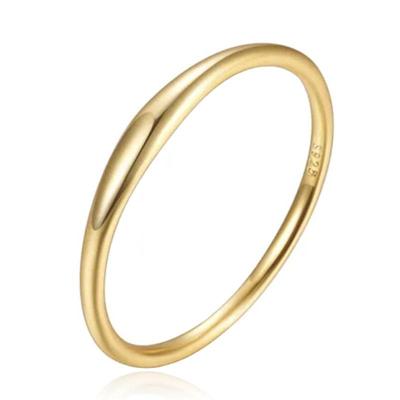 Elenza Thin .925 Zilveren Ring met Gouden Plating - 1mm-17mm