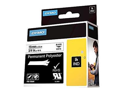 Labeltape DYMO IND RHINO 18765 Polyester Tapekleur: Wit Tekstkleur:Zwart 19 mm 5.5 m - thumbnail