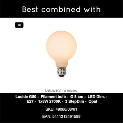 Lucide DOREDOS - Tafellamp - Ø 20 cm - 1xE27 - Roze