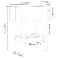 Plantenbak 62x30x69 cm massief grenenhout wit - thumbnail