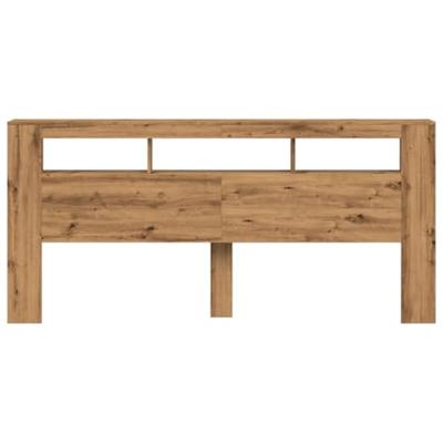 Hoofdeinde met LED 220x18,5x103,5 cm hout artisanaal eikenkleur
