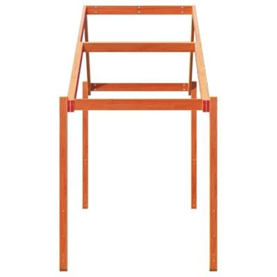 Kinderbedhuisje 203x80,5x142 cm massief grenenhout wasbruin