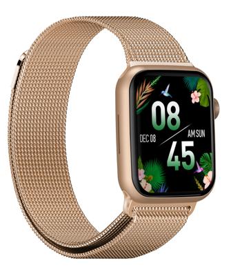 DCU TECNOLOGIC Kleurrijke 2 smartwatch met 2 armbanden: roségoud en rosémetaal, IPS-touchscreen, 4,91 cm (1,91 inch), IP67 waterdicht, 128 sportmodi