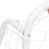 Voetbaldoel met net 214x75x152 cm staal en polyester wit - thumbnail