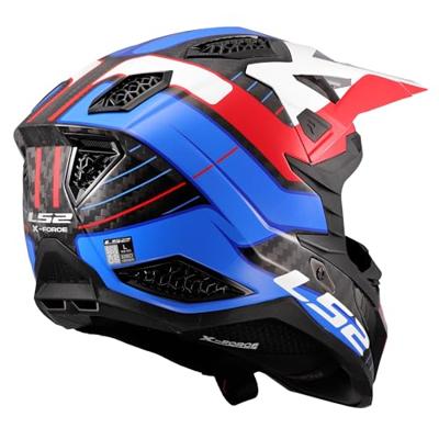 LS2 crosshelm "mx703 x-force galuo", ademend en hypoallergeen. helmet x-force galuo white/red/blue size xl