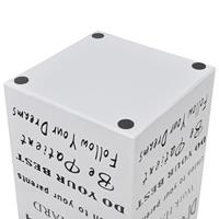 VidaXL Paraplu- en wandelstokhouder wit vierkant + tekst staal 48,5 cm - thumbnail
