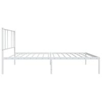 Bedframe met hoofdbord metaal wit 80x200 cm - thumbnail