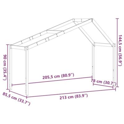 Kinderbedhuisje 213x85,5x144,5 cm massief grenenhout wit